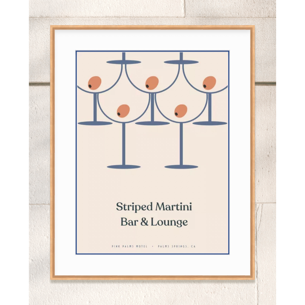 Striped Martini Bar & Lounge Print