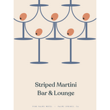 Striped Martini Bar & Lounge Print